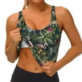 thumbnail image 3 of Uemuo Flamingos And Palm Leaves Pattern Women's Sports Bra - High Impact Support, Breathable, and Comfortable Athletic Bra for Running, Yoga, and Workouts, 3 of 9