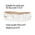 thumbnail image 3 of Cinturones de cintura fina para mujer Cinturón de cuero ajustado con hebilla rectangular para pantalones de vestir blanco Ajuste la cintura 78-95cm / 30.7-37.4, 3 of 4