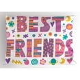 thumbnail image 1 of Best Friend Pillow Sham, 90's Style Best Friends Calligraphy Dynamic Print, Decorative Standard King Size Printed Pillowcase, 36" X 20", Violet Earth Yellow and Dark Seafoam, by Ambesonne, 1 of 2