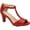 Red Leather, variant on Womens Claraa Patent T-Strap Dress Sandals