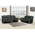 thumbnail image 2 of Two Piece Indoor Gray Microsuede Five Person Seating Set, 2 of 4