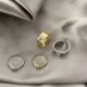 thumbnail image 4 of Conjunto de anillos de mariposa simple y moderno Características dulces y geniales Estilo coreano Apertura de personalidad Anillo ajustable Anillo de doble cola Marea, 4 of 4