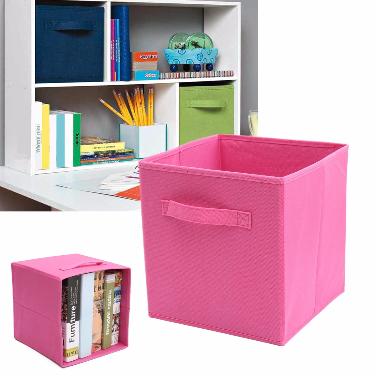 11 inch Bold Solid Gray Folding Collapsible Storage Bin Containers