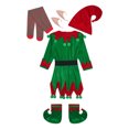 thumbnail image 6 of Eandarui Womens Christmas Elf Cosplay Fancy Dress Santa Claus Deluxe Outfits Xmas Party Dress Up Green 160/L, 6 of 7