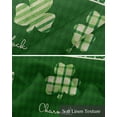 thumbnail image 6 of St. Patrick's Day Linen Curtain Valance for Bedroom/Bathroom/Kitchen/Office/Living/Dining Room Windows,Buffalo Plaid Holiday Spring Green Leaves Pocket Topper Drapes Decorative Cafe Drapery 54x18, 6 of 6
