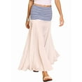 thumbnail image 2 of Women'S Contrasting Striped Pleated Flowing Maxi Skirt High Waist Maxi Skirt, 2 of 9
