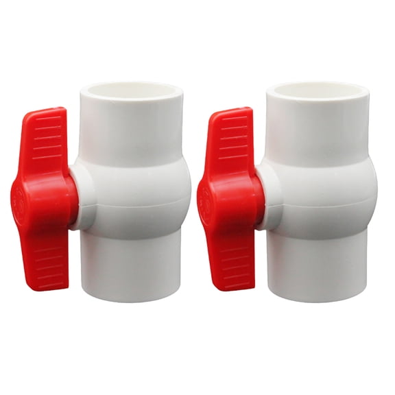 TEHAUX PVC Pipe Valve White High Seal Performance for Home Use 2Pcs