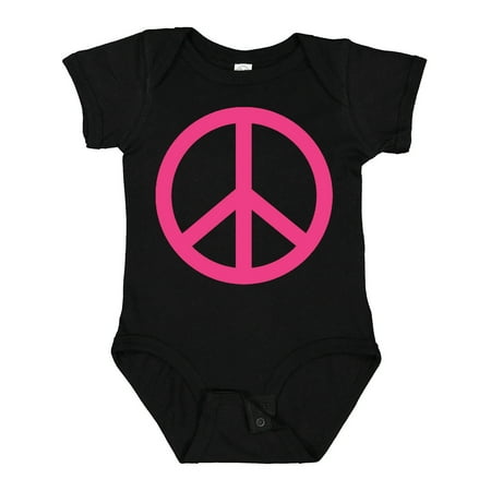 

Inktastic Pink Peace Sign Gift Baby Girl Bodysuit