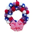 thumbnail image 3 of Clearance! Boovnll Patriotic Wreath, 12" Handcrafted Red White Blue Plush Balls Memorial Day Wreath, 4th of July Wreath for Indoor, Outdoor, Front Door, Fireplace, Wall Decor, 4th of July Decorations, 3 of 9