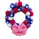 thumbnail image 3 of Corona patriótica para la puerta de entrada | Ovillo de lana rojo, blanco, azul hecho a mano | 4 de julio Día de la Independencia de los Veteranos | Decoración interior y exterior | 30cm de diámetro, 3 of 8