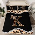 thumbnail image 2 of Castle Fairy Bowknot Letter Monogrammed K Full Size Sheets,Cheetah Print Bow Bed Sheets, 2 of 7