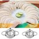thumbnail image 5 of 3 piezas de fabricante de dumpling, 2 moldes de dumplings de acero inoxidable, 1 máquina de la piel de dumpling de acero inoxidable para cortador de prensa, engarce de pastel, ravioli de pastelería Feliz Sencillez, 5 of 5