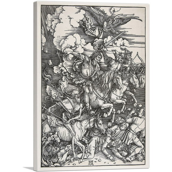 ARTCANVAS The Four Horsemen of the Apocalypse 1498 Canvas Art Print by Albrecht Durer - Size: 26" x 18" (0.75" Deep)