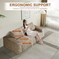 thumbnail image 5 of 63" Cloud Loveseat Sofa, 2-Seater Boneless Couch in a Box, Memory Foam Corduroy Sofa, Deep Seat Small Couch for Apartments, Ready to Use,Camel, 5 of 5