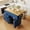 Blue, variant on DTTRA 47" Farmhouse Kitchen Island Set with 2 Stools, Drop Leaf Table & Power Outlet, Black