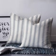 thumbnail image 3 of Blue Striped Throw Pillow Covers, Soft Pillowcases with Invisible Zipper, Modern Stripes Farmhouse Decorative Square Pillow Cushion Covers for Living Room Couch Sofa Bed 24x24 Inches, 3 of 8