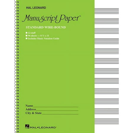 Standard Wirebound Manuscript Paper (Green Cover)