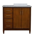 thumbnail image 6 of MCM 37" Single Solid Wood Vanity with Right Round Sink in Walnut/Gray, 6 of 12