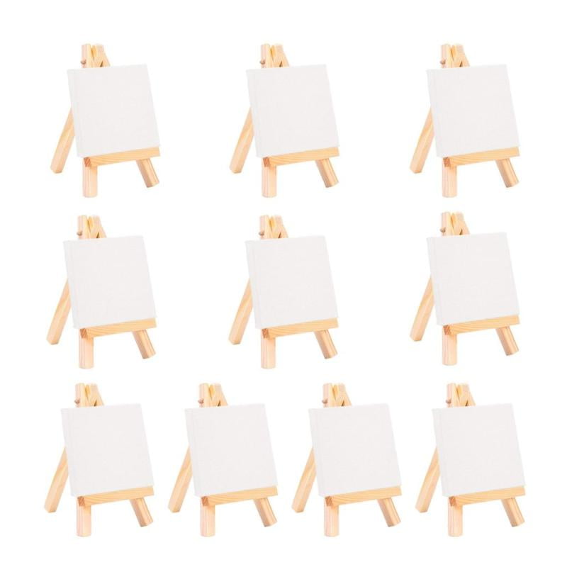 10pcs 5 Inch Mini Wooden Easel Small Wood Display Stand for Artist Painting