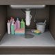 thumbnail image 1 of Esterilla bajo el fregadero – Forro para armarios de cocina | Sílice antideslizante, impermeable, fácil de limpiar, borde elevado, bandeja para goteo | Uso del baño | 27,59 x 22 in, 1 of 7
