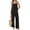 Black, variant on Womens 2 Piece Summer Sets, Casual Sleeveless Top and Wide Leg Pants Set, Loose Loungewear, Vacation Travel Outfits Orange Medium
