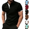 thumbnail image 5 of Collared Shirt Men Basic Tee Button Collar Crew Neck Big and Tall Gradient Golf Shirt Stretch Comfy Oversized Casual Golf Shirts, 5 of 5