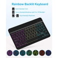 thumbnail image 6 of 7 Rainbow Backlight Rechargeable Detachable Keyboard Kit with Silent Mouse, 360 Swivel Magnetic Stand Case & Pencil Holder for iPad Air 4/5/6/7 10.9/11 M Series，Black, 6 of 11