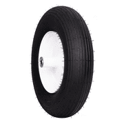Hi-Run Ribbed 4.80/4.00-8 4PR Flat Free Wheelbarrow Tire and Wheel Assembly