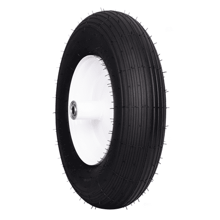 Hi-Run Ribbed 4.80/4.00-8 4PR Flat Free Wheelbarrow Tire and Wheel Assembly