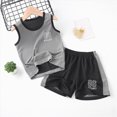 thumbnail image 2 of TOWED22 Infant Toddler Boy Sleeveless Tank Shirt + Graphic Shorts 2pcs Summer Outfits Clothes Casual Set(Grey,2-3 Y), 2 of 4