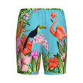 thumbnail image 2 of Haiem Tropical Jungle Flamingo Men's Pajama Short with Soft Woven Cotton Elastic Waistband Sleep Short-4X-Large, 2 of 9