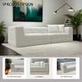 thumbnail image 6 of MEISIMAN Sectional Sofas with Pillows, 110”Modular Sectional Sofa, Plush Teddy Fabric & Memory Foam, No Assembly Required, White, 6 of 6