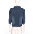 thumbnail image 3 of Aislor Veste en Jean Décontractée pour Femmes, Boutonnée, Manches Mi-Longues, Manteau d'Automne, Bleu Foncé 3TG, 3 of 8