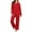 Red [New Styles, All Colors][Summer Savings], variant on V-Neck Pajama Set Women's Casual Loose Fit Long Sleeve Loungewear Pants Set, Buttery Soft Solid Color Pajamas Lounge Wear Sleepwear, Mother's Day Gifts for Women | CSEONE,Army Green XL