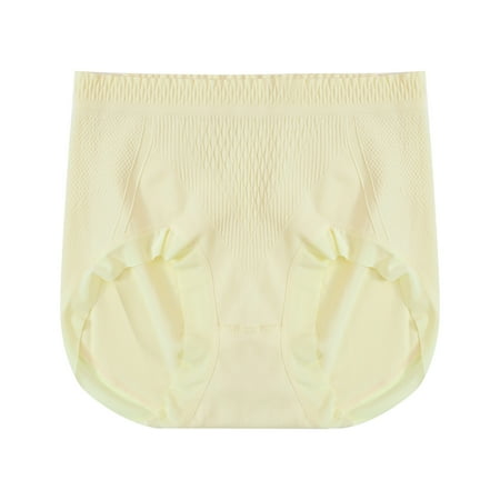 Kmdttou Panties for Women Pack Cotton Sexy Lace High Cut Panties Comfort Bikini Panty Stretch Underpants Breathable Ladies Briefs (Regular & Plus Size) Yellow-M
