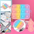 thumbnail image 2 of Fidget Toy Headphone Case Compatible with AirPods, Push Pop Bubble Silicone Protecive Earphone Case with 1 Dimple Toy, Soft Protecive Shell Shockproof Earphone Cover (Multicolor 05, For Airpods Pro 3), 2 of 6