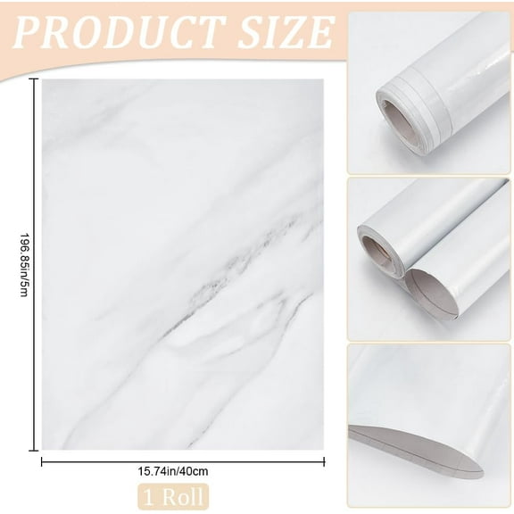 Gainsboro Marble Contact Paper for Countertops Cabinets Waterproof Marble Wallpaper Peel and Stick Countertop Self Adhesive Backsplash Wallpaper for Kitchen Bathroom Furniture desk 40x500cm