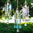 thumbnail image 5 of Crystal Suncatchers, Handmade Blue Suncatcher for Window Hanging Crystal Wind Chimes Gold-Plated Sun Catcher with Crystals Indoor Outdoor Decoration Rainbow Maker, 5 of 13