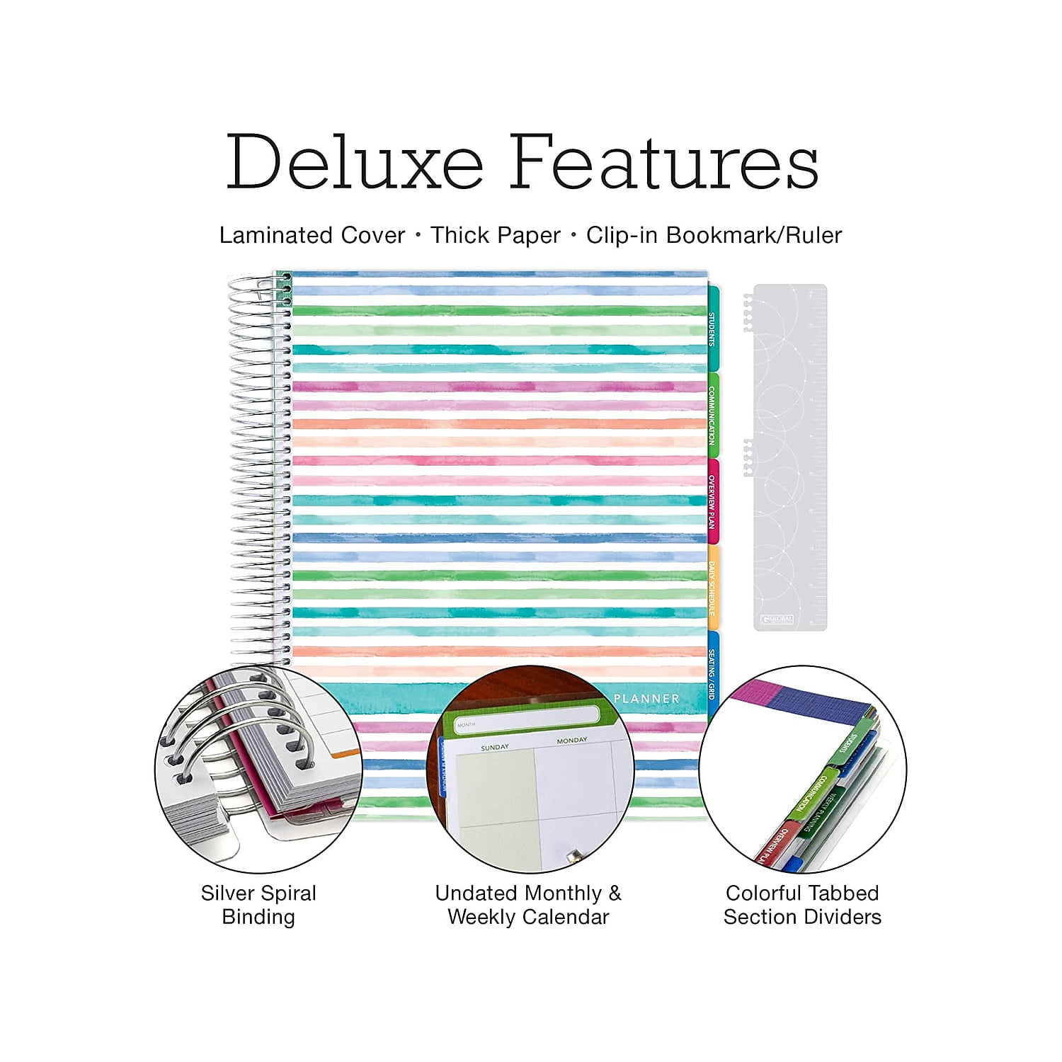 Global Printed Products Deluxe 8.5" x 11" Teacher Academic Planner Multicolor (DTP-0001-U22-S)