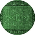 thumbnail image 1 of Ahgly Company Indoor Round Oriental Emerald Green Industrial Area Rugs, 7' Round, 1 of 4