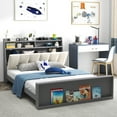 thumbnail image 2 of Gymax Cadre de Lit Pleine Grandeur avec Rangement, Base de Lit Plateforme Moderne pour Matelas, 2 of 10