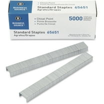 Business Source, BSN65651, Chisel Point Standard Staples, 5 / Pack, Silver