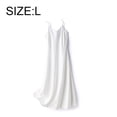 thumbnail image 2 of Laklulu Vestido de fiesta de satén con tirantes finos sin mangas para mujer, para invitados de boda, cóctel, noche, formal, blanco, L, 2 of 5