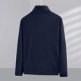 thumbnail image 5 of Polar Fleece Jacket for Men Full Zip Stand Collar Long Sleeve Lightweight Soft Warm Cozy Casual Fall Winter Outdoor Coat Warm Fleece Dark Blue 4XL, 5 of 6