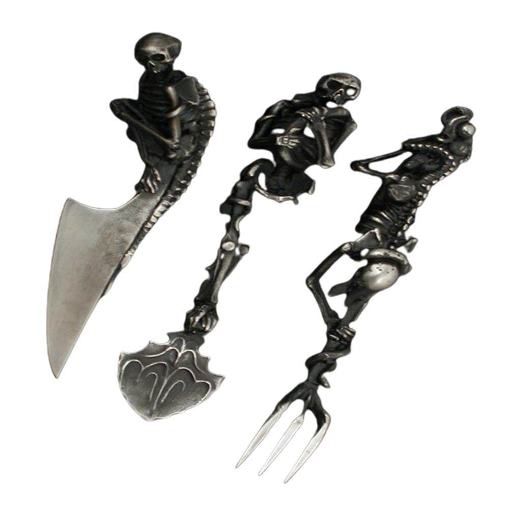 Skeleton Tableware Cutlery Set Durable Metal Flatware For Halloween