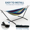 thumbnail image 6 of COZONY 2-Person Hammock with Steel Stand, 450lb Capacity, Portable Cotton Rope Bed, Carry Bag Included, 6 of 24