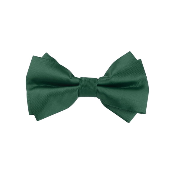 INSPIRE CHIC Men's Pre-tied Bow Ties Double Layered Adjustable Solid Color Bow Tie Green
