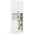 thumbnail image 1 of Costway Kitchen Pantry Storage Cabinet 65.5" Tall Modern Hutch Cabinet with Microwave Stand White, 1 of 10