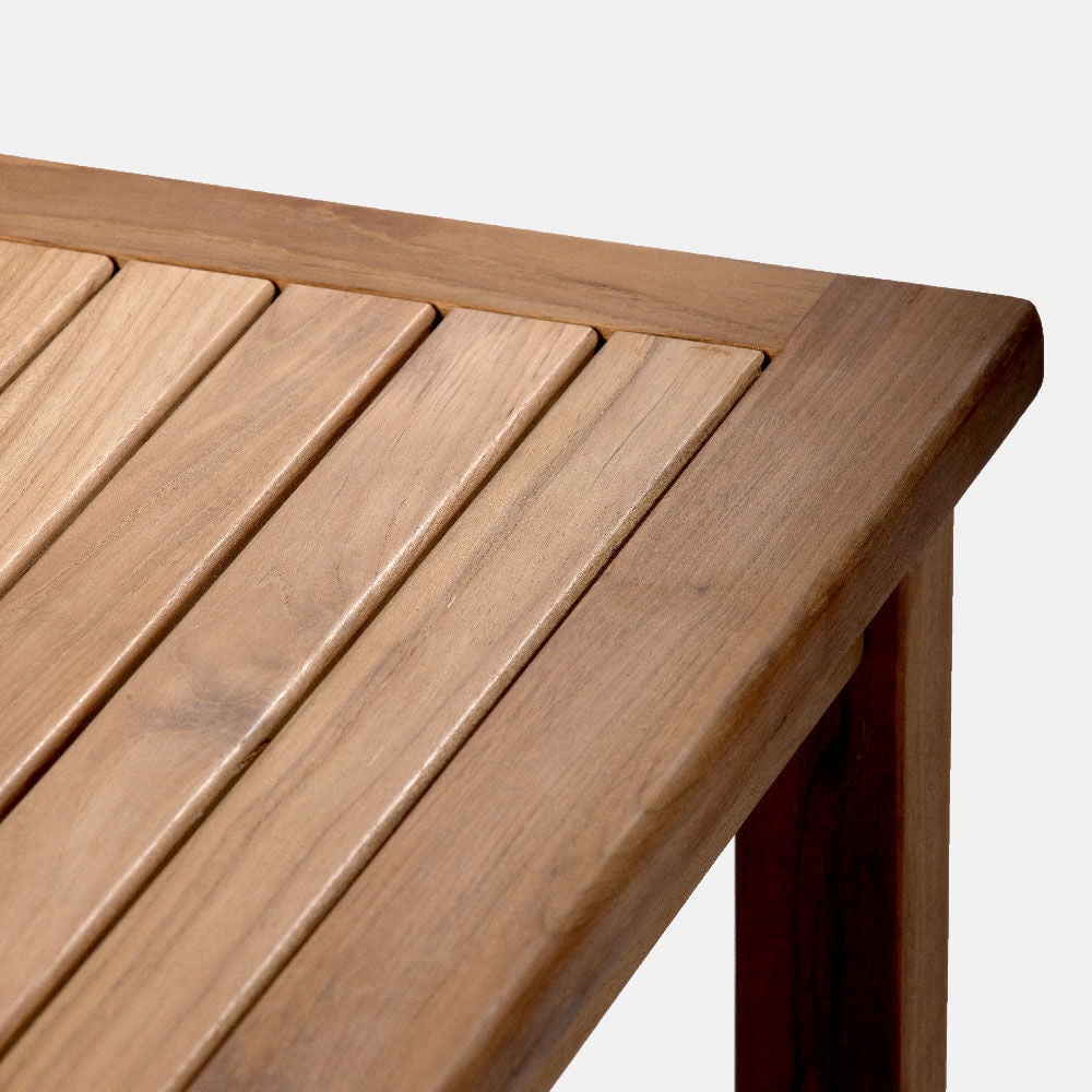 Ash & Ember Sierra Grade A Teak 47" Coffee Table with Shelf, Weather Resistant Tea Table for Deck, Porch, or Backyard Use, Slatted Indoor Outdoor Patio Lounge Furniture