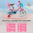 thumbnail image 3 of RULLY 16 Inch Girls Bike with Training Wheels, Pink Kids Bicycle with Basket & Doll Seat for 4 5 6 7 Years Old Toddlers, Children's Bicycle for Beginners, 3 of 6